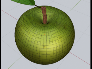 Green apple 3d middle poly model 3D Model