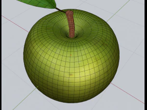 Green apple 3d middle poly model 3D Model