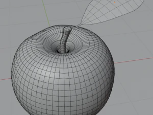 Green apple 3d middle poly model 3D Model
