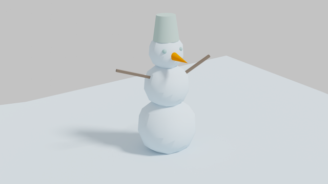 Low-poly Snowman Model 3D .c4d .max .obj .3ds .fbx .stl .blend 