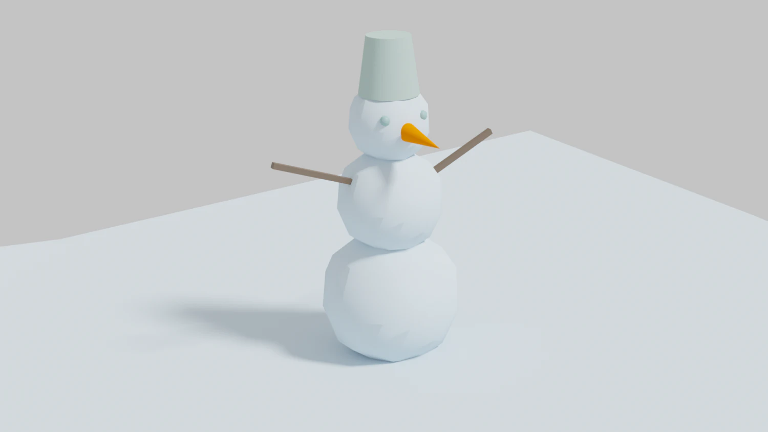 Low-poly Snowman 3D Model .c4d .max .obj .3ds .fbx .stl .blend