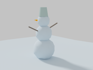 Low-poly Snowman Model 3D