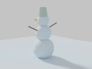 Low-poly Snowman 3D Model