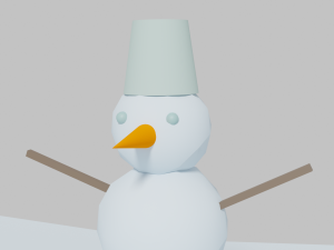 Low-poly Snowman Model 3D