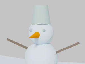 Low-poly Snowman 3D Model