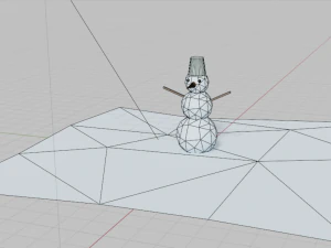 Low-poly Snowman 3D Model