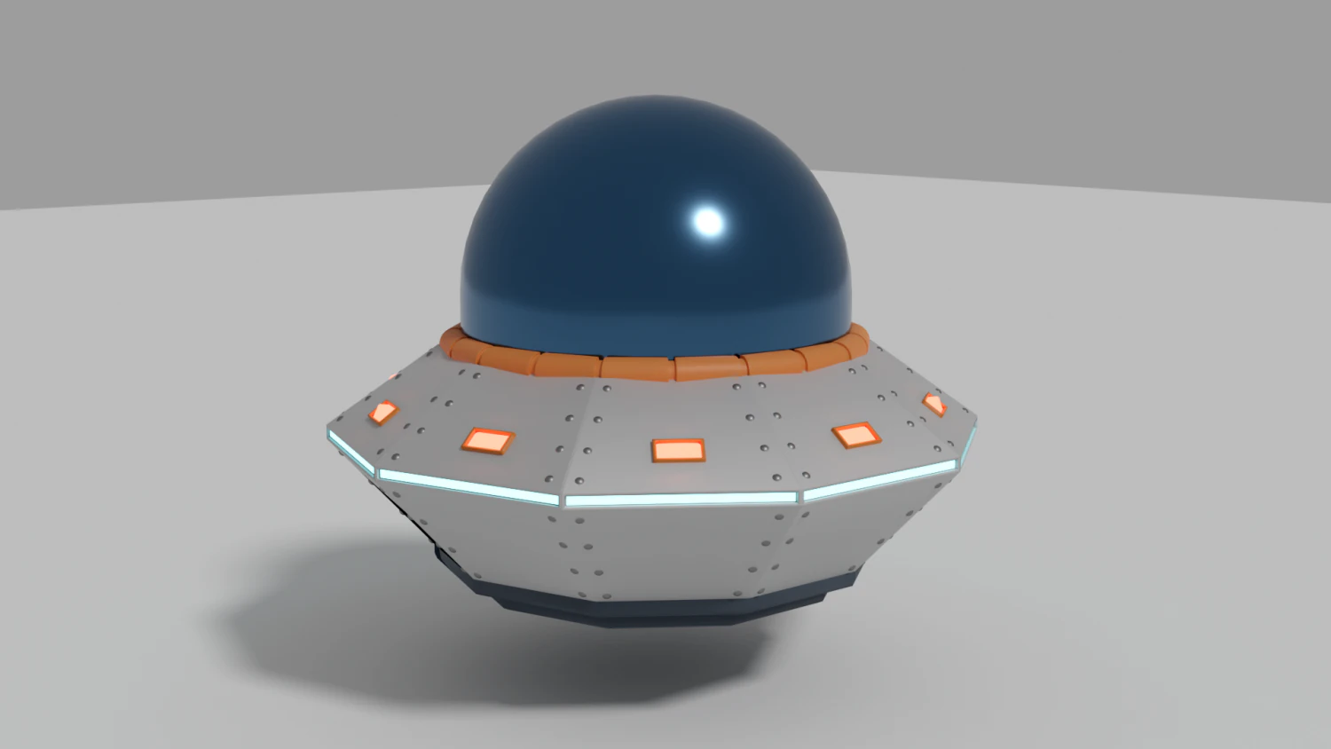 Cartoon UFO 3D Model .c4d .max .obj .3ds .fbx .stl .blend