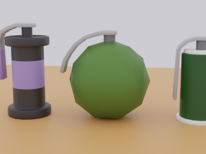 Three Low-Poly Grenades Model 3D