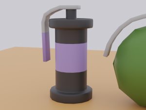 Three Low-Poly Grenades 3D Модель