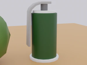 Three Low-Poly Grenades 3D Model