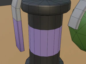 Three Low-Poly Grenades 3D Model
