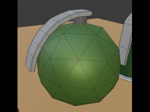 Three Low-Poly Grenades 3D Model