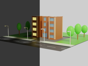 Four-story residential building 3D 模型