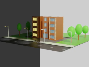 Edificio residenziale di quattro piani Modello 3D