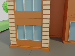 Four-story residential building 3D Model
