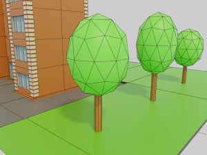 Four-story residential building 3D Model