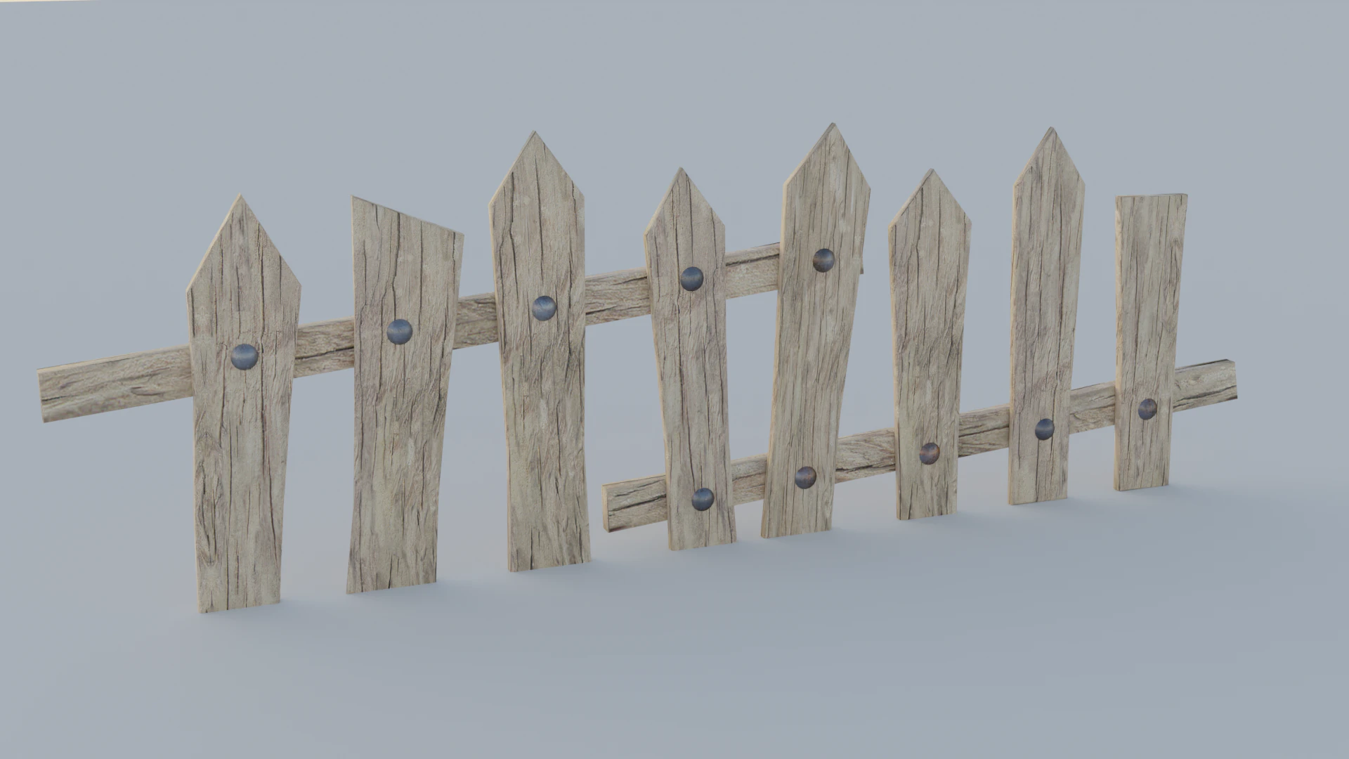 Recinzione in legno a basso numero di poligoni Modello 3D .c4d .max .obj .3ds .fbx .stl .blend 
