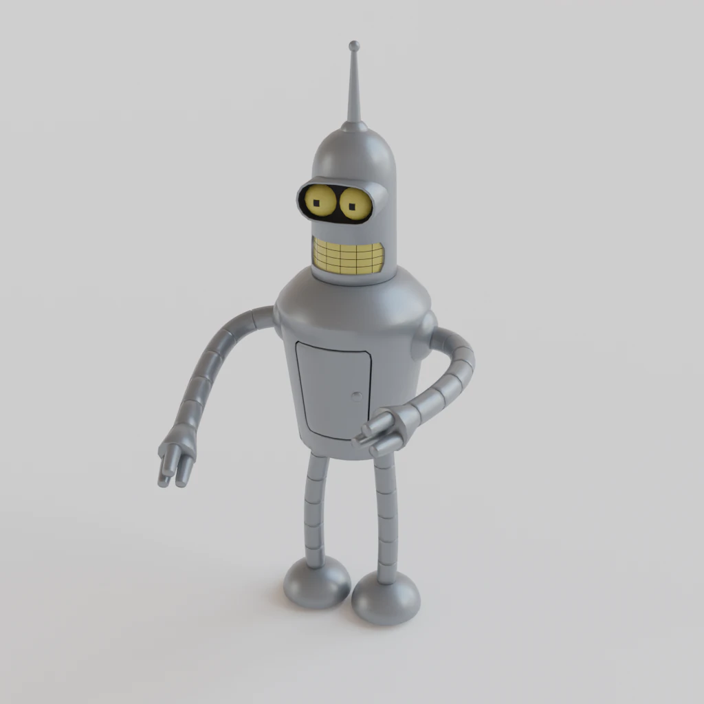 Robot Bender 3D Model .c4d .max .obj .3ds .fbx .stl .blend 