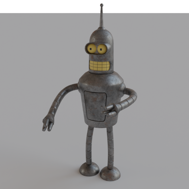 Robot Bender from Futurama 3D 模型 .c4d .max .obj .3ds .fbx .stl .blend 