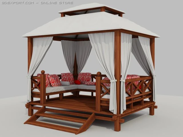 летняя беседка 3D Модель .c4d .max .obj .3ds .fbx .stl .blend 