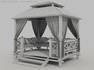 летняя беседка 3D Модель