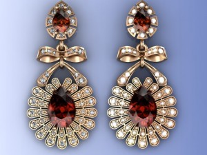 gold earrings 3D मॉडल