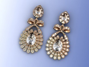 gold earrings 3D Model