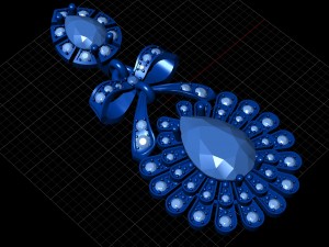 gold earrings 3D Model