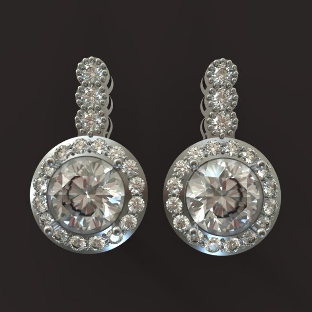 sterling silver earrings 3D 模型 .c4d .max .obj .3ds .fbx .stl .blend 