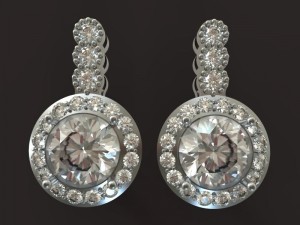 sterling silver earrings 3D मॉडल