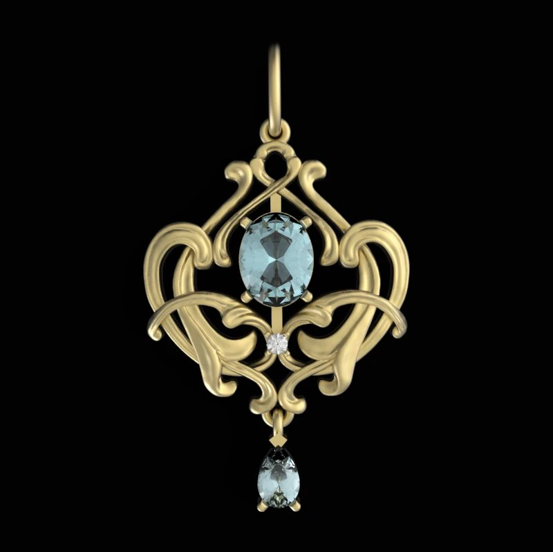 vintage pendant 3D Model .c4d .max .obj .3ds .fbx .stl .blend 