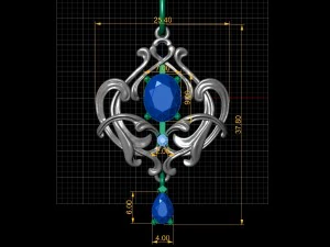 vintage pendant 3D Model