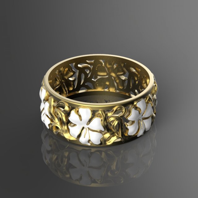 gold ring with enamel in art nouveau style Model 3D .c4d .max .obj .3ds .fbx .stl .blend 
