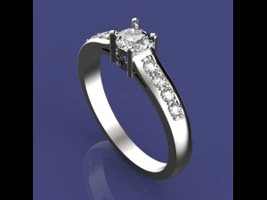 bague en or avec diamants Modèle 3D