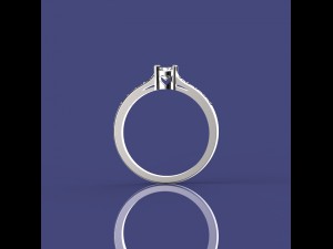 gold ring with diamonds 3D Модель