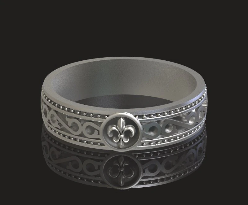 stylish silver ring with black 3D Model .c4d .max .obj .3ds .fbx .stl .blend