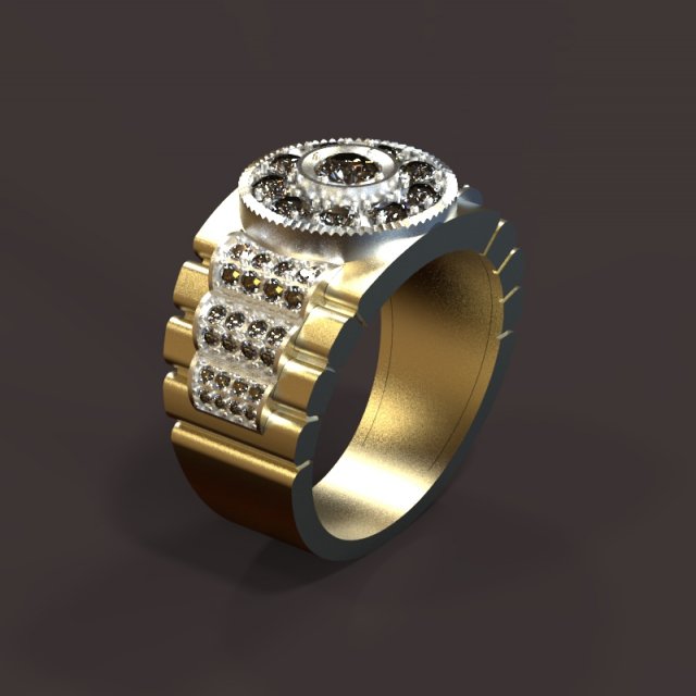 mens ring with diamonds Modèle 3D .c4d .max .obj .3ds .fbx .stl .blend 