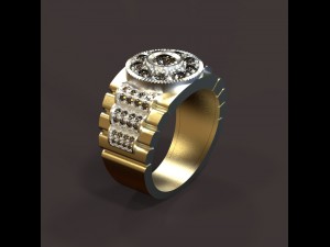 mens ring with diamonds 3D Модель