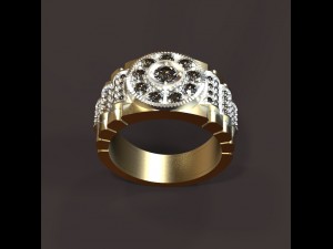mens ring with diamonds Modèle 3D