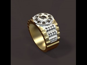 mens ring with diamonds Modèle 3D