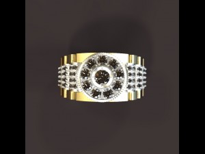 mens ring with diamonds Modèle 3D