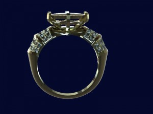 mens ring with diamonds and enamel 3D मॉडल