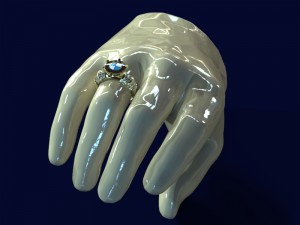 mens ring with diamonds and enamel 3D मॉडल