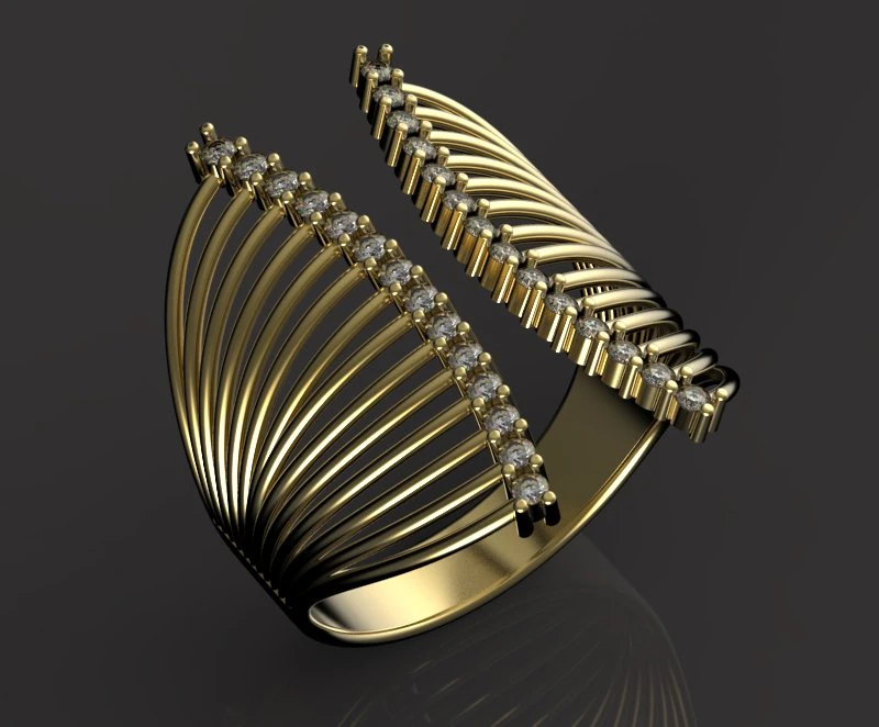 ring with diamonds 3D Model .c4d .max .obj .3ds .fbx .stl .blend 