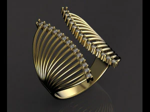 bague avec diamants Modèle 3D