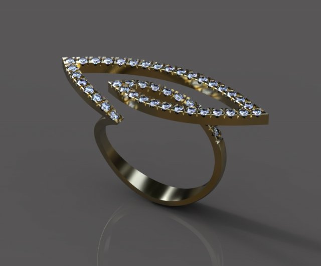 stylish ring with diamonds 3D Model .c4d .max .obj .3ds .fbx .stl .blend 