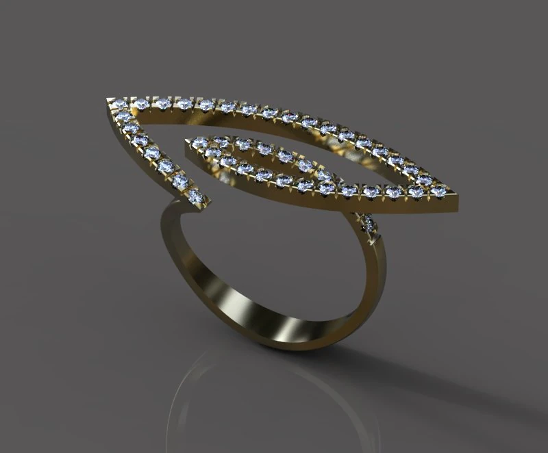 stylish ring with diamonds 3D Model .c4d .max .obj .3ds .fbx .stl .blend 
