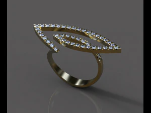 stylish ring with diamonds 3D Model