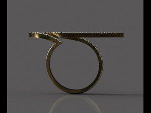 stylish ring with diamonds 3D Model