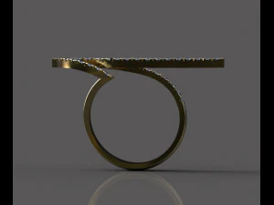 stylish ring with diamonds 3D Model